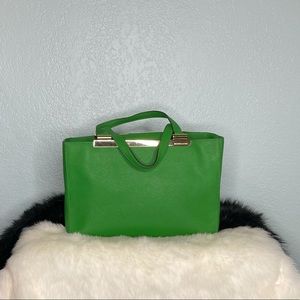 Michael Kors green purse gold accents